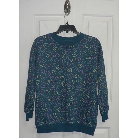 BCG Girls Lifestyle Cotton Fleece Oversize Sweatshirt in Legion Heart Cluster LG - Picture 3 of 5